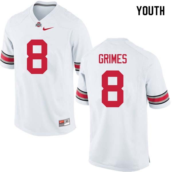 Ohio State Buckeyes #8 Trevon Grimes Youth Stitched Jersey White